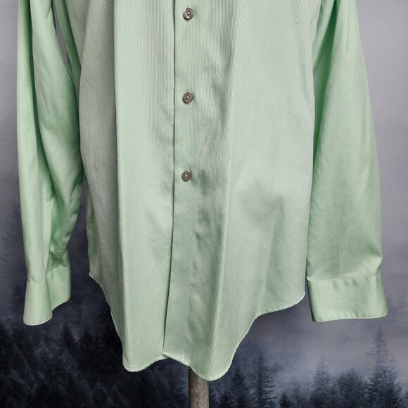 Calvin Klein Slim Fit Non-Iron Green Dress Shirt | Men's 34-35 - Picture 3 of 12